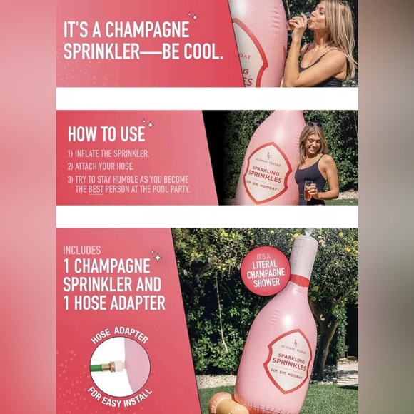 NEW What Do You Meme Sparkling Sprinkles Champagne Inflatable Outdoor Sprinkler - Picture 5 of 8